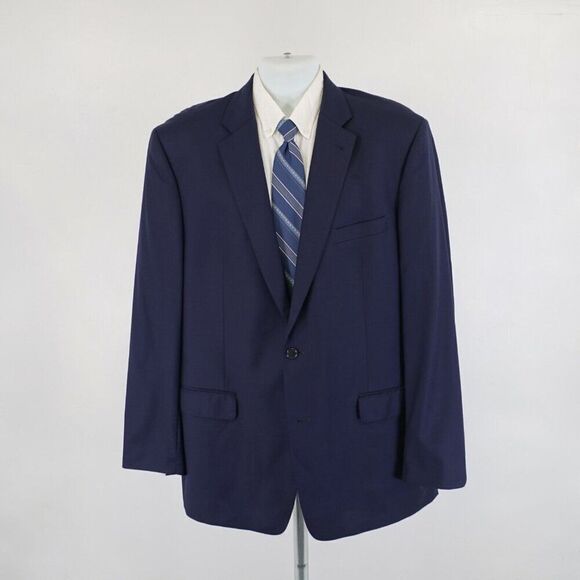 Jos A Bank Signature Gold Wool Blue Herringbone 44L / Slim 46L Blazer 2 Button - Picture 4 of 13